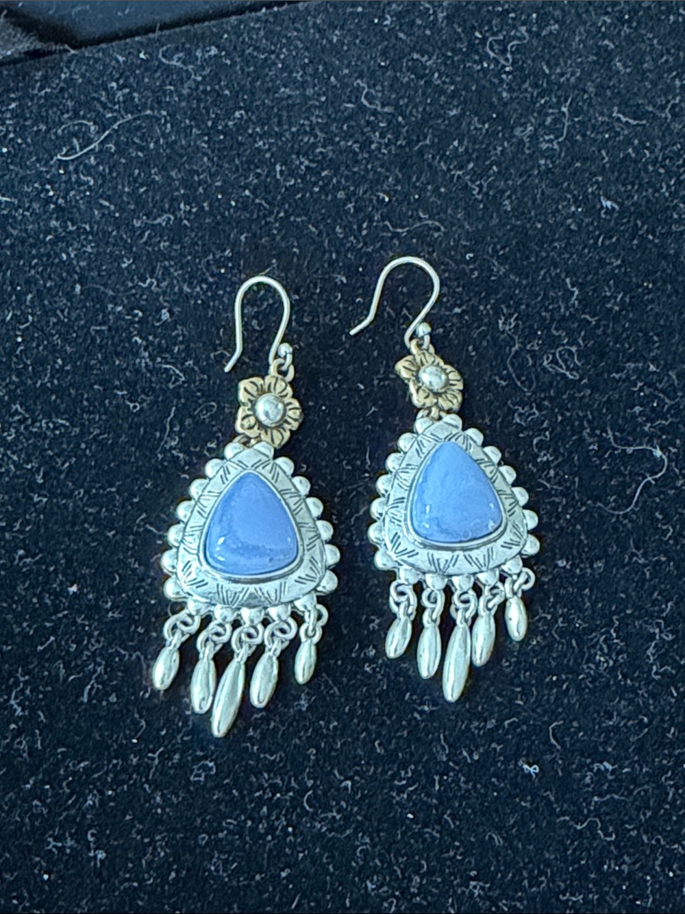 Lucky Brand Silver-Tone Gemstone Dangle Earrings